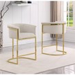 Best Quality Furniture Set of 2 Barstools in Cream Boucle Fabric