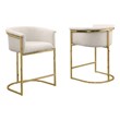 Best Quality Furniture Set of 2 Barstools in Cream Boucle Fabric