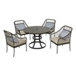 Best Quality Furniture 5 Piece Outdoor Patio Set in Gray Steel Metal