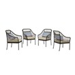 Best Quality Furniture 5 Piece Outdoor Patio Set in Gray Steel Metal