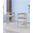 Best Quality Furniture Set of 2 Counterheight Chairs in Gray Boucle Fabric
