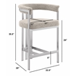 Best Quality Furniture Set of 2 Counterheight Chairs in Gray Boucle Fabric