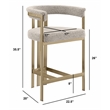 Best Quality Furniture Set of 2 Counterheight Chairs in Gray Boucle Fabric