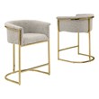 Best Quality Furniture Set of 2 Barstools in Gray Boucle Fabric