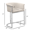 Best Quality Furniture Set of 2 Counterheight Chairs in Gray Boucle Fabric
