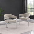 Best Quality Furniture Set of 2 Dining Side Chairs in Gray Boucle Fabric