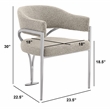 Best Quality Furniture Set of 2 Dining Side Chairs in Gray Boucle Fabric