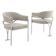 Best Quality Furniture Set of 2 Dining Side Chairs in Gray Boucle Fabric