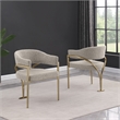 Best Quality Furniture Set of 2 Dining Side Chairs in Gray Boucle Fabric