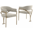 Best Quality Furniture Set of 2 Dining Side Chairs in Gray Boucle Fabric