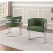 Best Quality Furniture Green Teddy Fabric Side Chairs with Chrome
