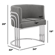 Best Quality Furniture Cream Teddy Fabric Side Chairs with Chrome