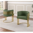 Best Quality Furniture Green Teddy Fabric Side Chairs with Gold Chrome