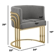 Best Quality Furniture Green Teddy Fabric Side Chairs with Gold Chrome