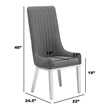 Best Quality Furniture Tall Pleated Back Teddy Fabric Side Chairs in Gray