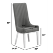 Best Quality Furniture Tall Pleated Back Teddy Fabric Side Chairs in Cream