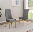 Best Quality Furniture Tall Pleated Back Teddy Fabric Side Chairs in Gray