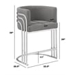 Best Quality Furniture Set of 2 Black Teddy Fabric Barstools with Chrome