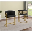 Best Quality Furniture Set of 2 Black Teddy Fabric Barstools with Chrome