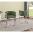 Best Quality Furniture Set of 2 Green Teddy Fabric Counterheight Chairs