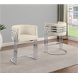 Best Quality Furniture Set of 2 Cream Teddy Fabric Counterheight Chairs