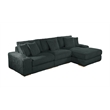 Best Quality Furniture Reversible Sectional in Fluffy Striped Dark Gray Fabric
