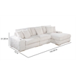 Best Quality Furniture Reversible Sectional in Fluffy Striped Dark Gray Fabric