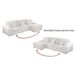 Best Quality Furniture Reversible Sectional in Fluffy Striped Dark Gray Fabric