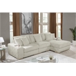 Best Quality Furniture Reversible Sectional in Fluffy Striped Smoke Gray Fabric