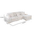 Best Quality Furniture Reversible Sectional in Fluffy Striped Beige Fabric