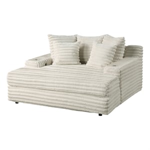 Best Quality Furniture Big Chaise with Fluffy Striped Smoke Gray Fabric