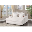 Best Quality Furniture Big Chaise with Fluffy Striped Beige Fabric