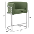 Best Quality Furniture Set of 2 Counterheight Chairs in Green Teddy Fabric