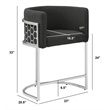Best Quality Furniture Set of 2 Counterheight Chairs in Black Teddy Fabric
