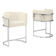 Best Quality Furniture Set of 2 Counterheight Chairs in Cream Teddy Fabric