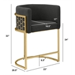 Best Quality Furniture Set of 2 Counterheight Chairs in Black Teddy Fabric