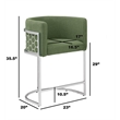 Best Quality Furniture Single Barstool in Green Teddy Fabric and Chrome Base