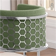 Best Quality Furniture Single Barstool in Green Teddy Fabric and Chrome Base