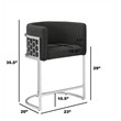 Best Quality Furniture Single Barstool in Black Teddy Fabric and Chrome Base