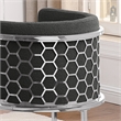 Best Quality Furniture Single Barstool in Black Teddy Fabric and Chrome Base