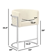 Best Quality Furniture Single Barstool in Cream Teddy Fabric and Chrome Base
