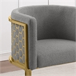Best Quality Furniture Single Barstool in Gray Teddy Fabric and Chrome Base