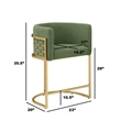 Best Quality Furniture Single Barstool in Green Teddy Fabric and Chrome Base