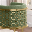 Best Quality Furniture Single Barstool in Green Teddy Fabric and Chrome Base