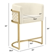 Best Quality Furniture Set of 2 Counterheight Chairs in Cream Teddy Fabric