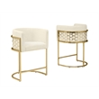 Best Quality Furniture Set of 2 Counterheight Chairs in Cream Teddy Fabric