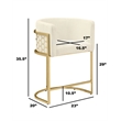 Best Quality Furniture Single Barstool in Cream Teddy Fabric and Chrome Base