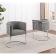 Best Quality Furniture Set of 2 Chairs in Gray Teddy Fabric and Chrome Base