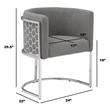 Best Quality Furniture Set of 2 Chairs in Green Teddy Fabric and Chrome Base