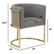 Best Quality Furniture Set of 2 Chairs in Green Teddy Fabric and Chrome Base